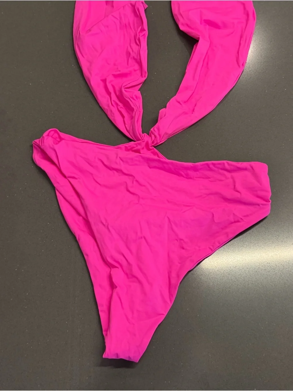 Frankies Bikinis Dorothy Halter One-Piece Swimsuit Hot Pink Size Large